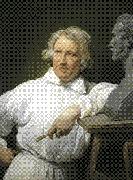 Horace Vernet Bertel Thorvaldsen avec le buste dHorace Vernet oil on canvas